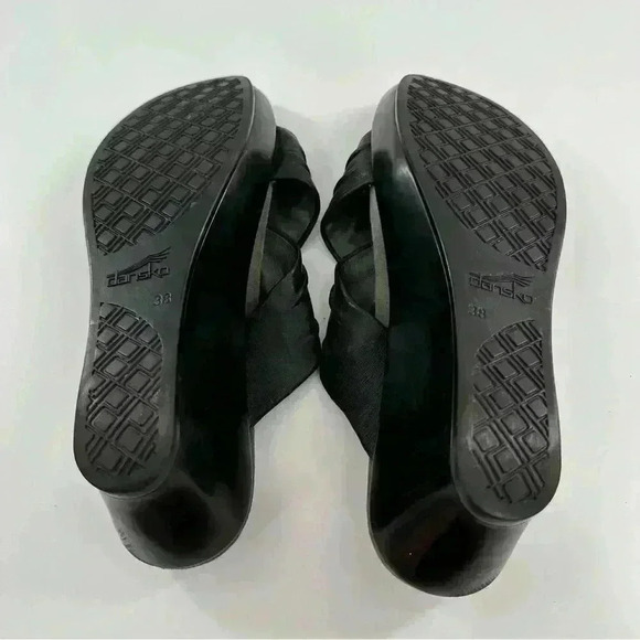 Dansko Avalon size 38 7.5-8 black leather wedge platforms comfort orthopedic - Picture 8 of 16